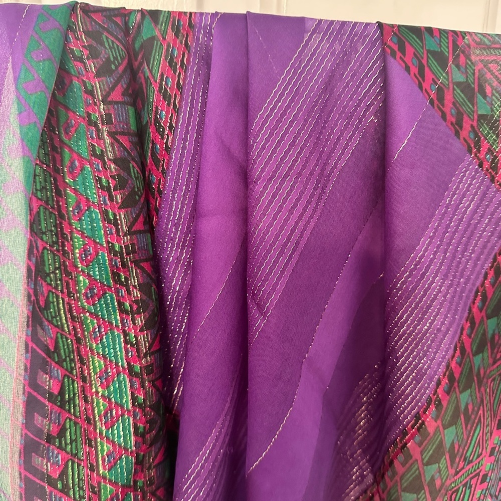 Two Colorful Geometric Patterned Scarves - Picture 3 of 7